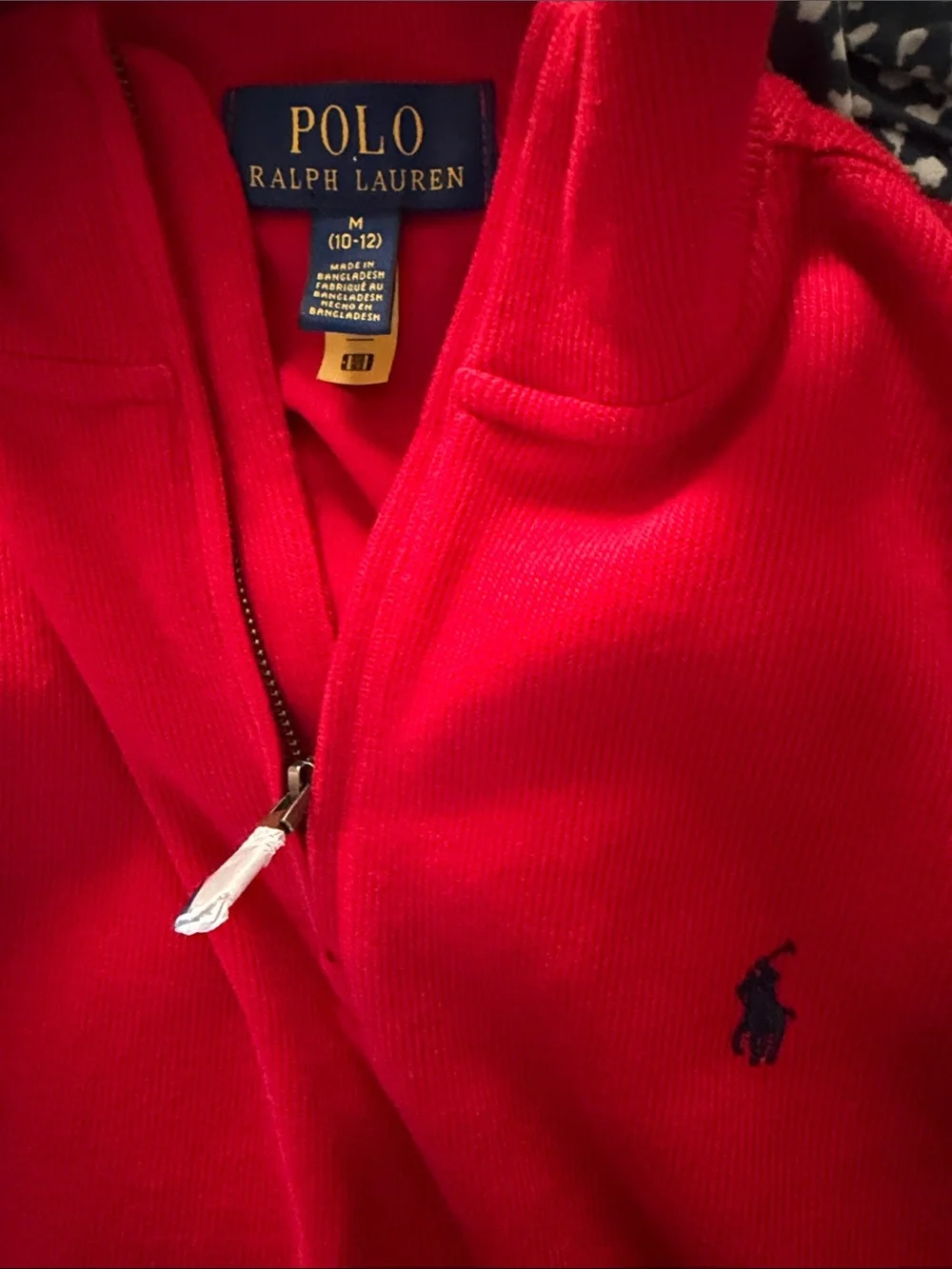 POLO Ralph Lauren  Boys' Quarter-Zip Cotton Pullover, Red (Size 10-12)